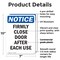 Signmission Firmly Close Door After Each Use, 7 in W x Rectangle, Plastic OS-2PACK-NS-P-710-V-12723 - alternate 2